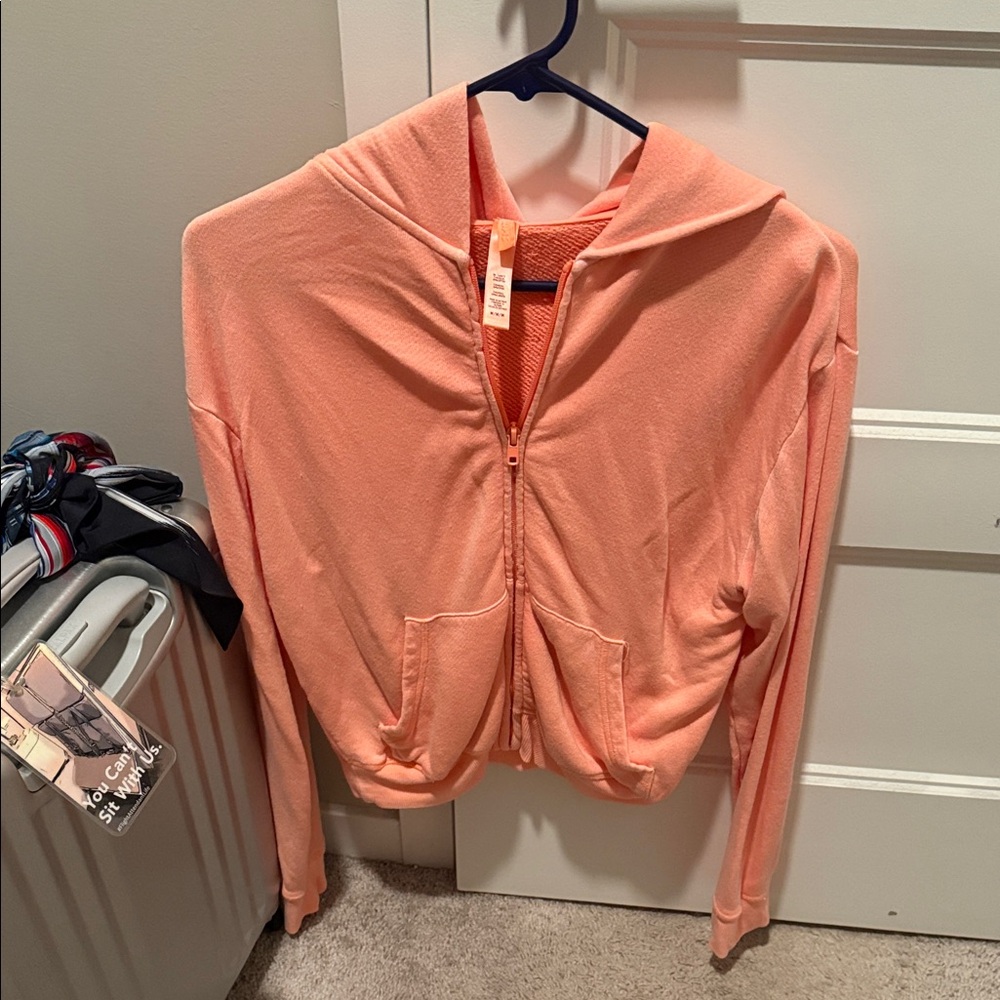 Women's Orange terry Skims by Kim kardashian Zip-Up Hoodie size medium